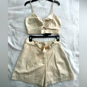 NWT HOUSE OF HARLOW 1960 Linen Shorts Set